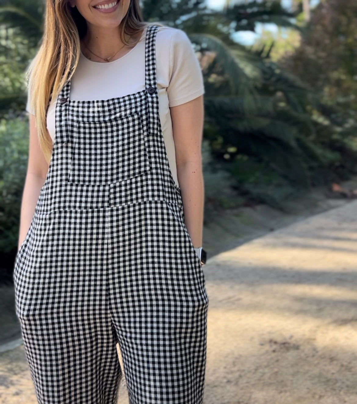 Gingham Overalls