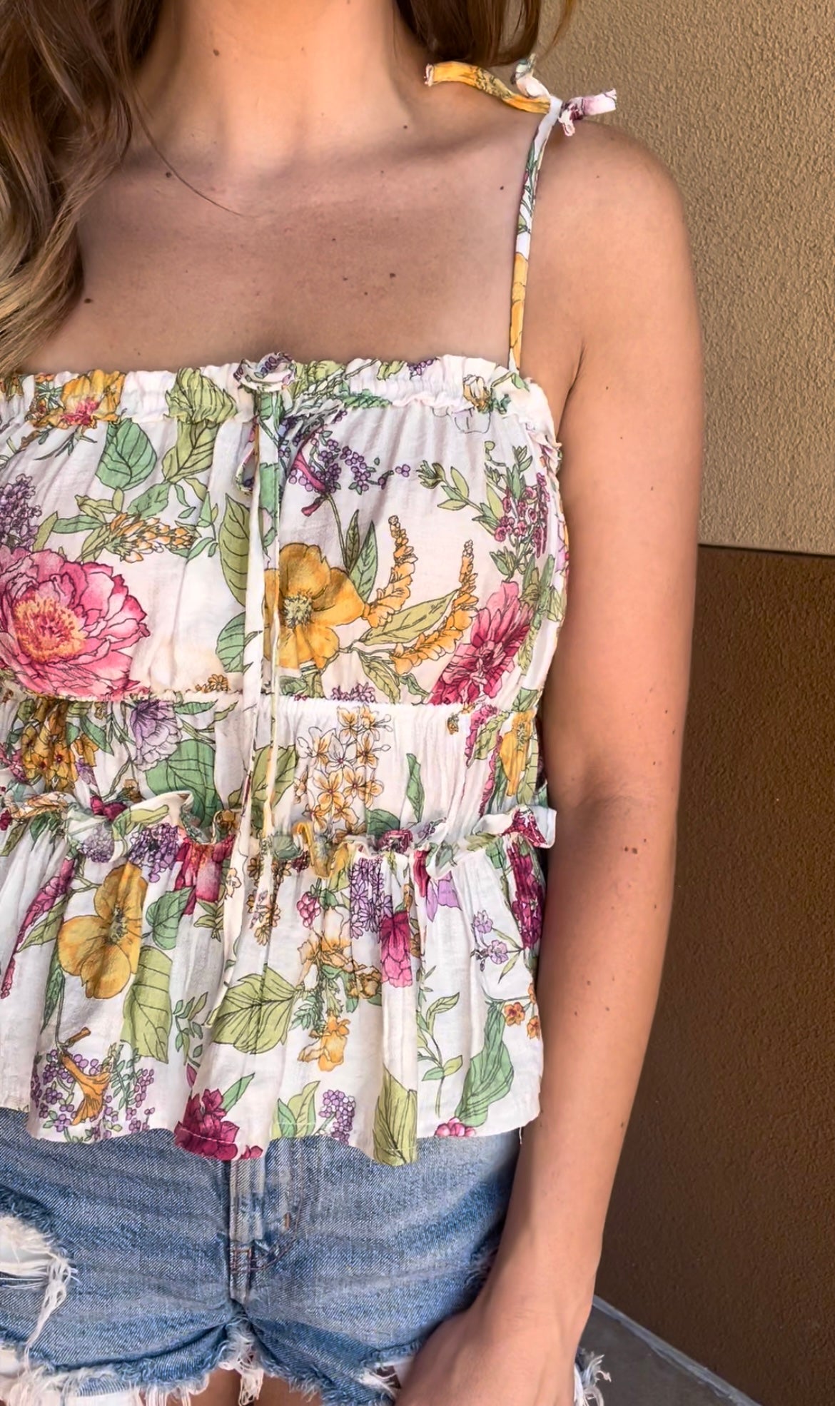 Floral Tie Tank