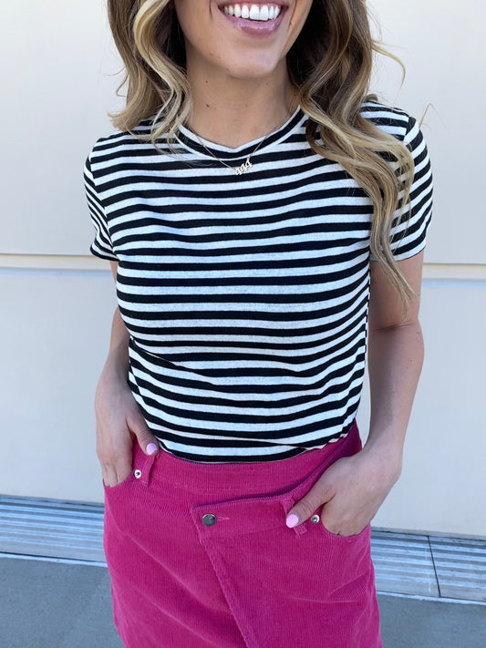 Black and White Striped Tee