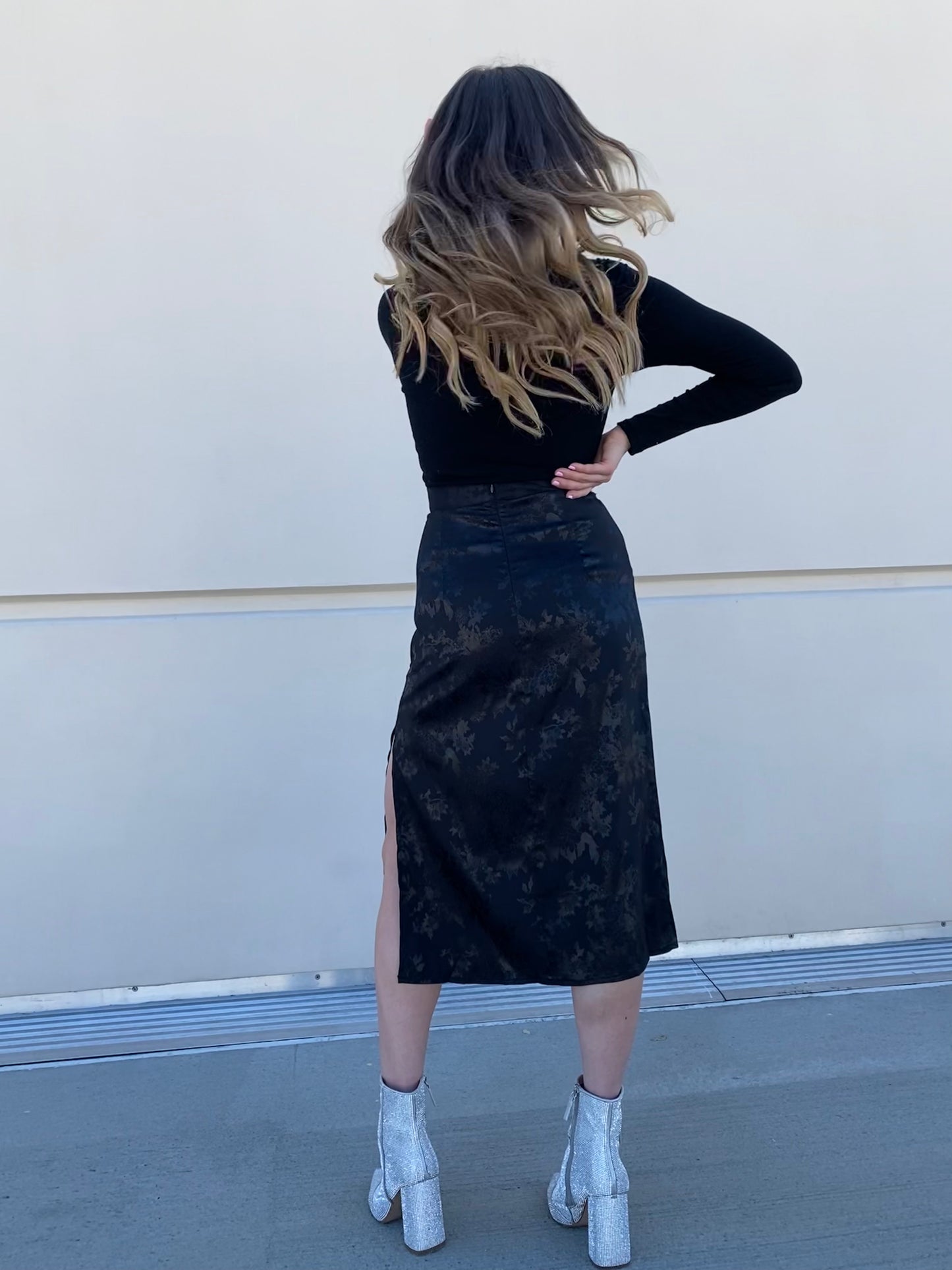 Black Slit Skirt